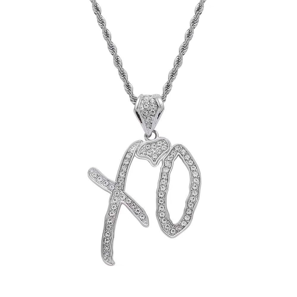 Unise High Hip Hop XO Letter Pendant Necklace For