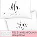 Mr and Mrs Pillowcase Set, Mr and Mrs Pillows, Perfect & Unique Wedding Gift or Anniversary Gift - 100% Cotton 300 TC - by Ocean Drop Designs