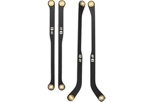 RampCrab High Clearance 4 Links Set for SCX24 Deadbolt, Steel Links Set, ONLY Rear, 4Pcs, Black