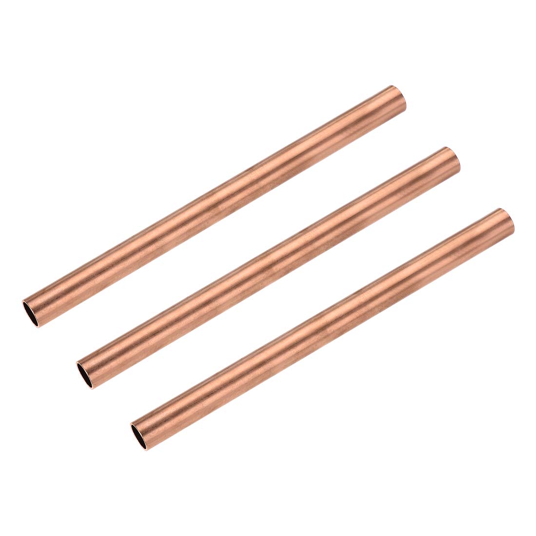 sourcing map Copper Round Tube, 14mm OD 1mm Wall Thickness 200mm Length Straight Pipe Tubing 3 Pcs