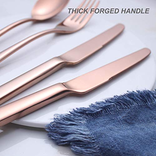 image for OMGard Rose Gold Dinner Knife Set, 6 Piece Premium Carbon Stainless St