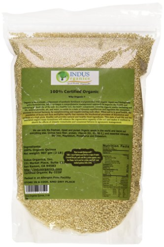 Indus Organics White Quinoa Seeds, 2 Lb Bag, 99% Purity, Pre-Washed, Premium Quality, Non-gmo, Freshly Packed - Thumbnail 4
