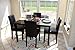 Home Life 5 PC Black Leather 4 Person Table and Chairs Brown Dining Dinette - Black Parson Chair