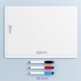 Nicpro Dry Erase Mini Whiteboard A3 30x42 cm Double Sided with 3 Pens view 2