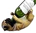Ebros Lifelike Purebreed Pedigree Canine Adorable Fawn Pug Dog Wine Bottle Holder Figurine Statue As Kitchen Wine Cellar Centerpiece Decor Storage Organizer (Fawn Pug)