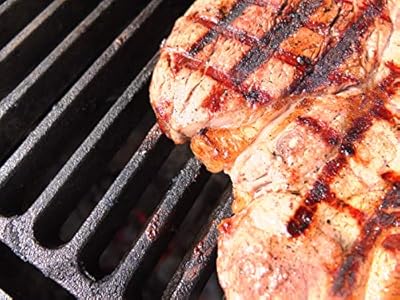 Aura Outdoor Products Cast Iron Dual Side Grid Cooking Grate 18" for Large Big Green Egg, Kamado Joe