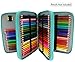Miraclekoo 120 Slots PU Leather Pencil Holder Pencil Case Large Capacity Multi-layer Pencil Bag (Turquoise)