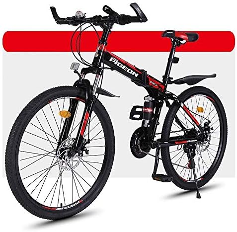 クロスバイク マウンテンバイク 自転車 折り畳み式マウンテンは 26インチの渓谷バイク フルサスペンションおよびデュアルディスクブレーキは スポークホイール Mtb自転車