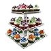 3 Tiers Large Acrylic Cupcake Stands, Serving Tray with Borders, Tiered Square Cake Stand Wedding Tower, Party Dessert Display Holder Multi-Function 3 pcs Separated Trays for Parties Fruit Displays