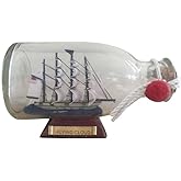 Hampton Nautical Flying Cloud Ship in a Glass Bottle, 5" , Brown