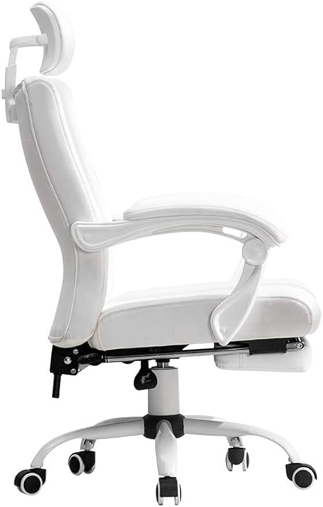 Amazon Co Jp デスクチェア ホワイトボス椅子 ホームコンピュータチェア スイベルチェアリフト デスクチェアリクライニング Puレザーチェア Color 白 Size 131 65cm ホーム キッチン