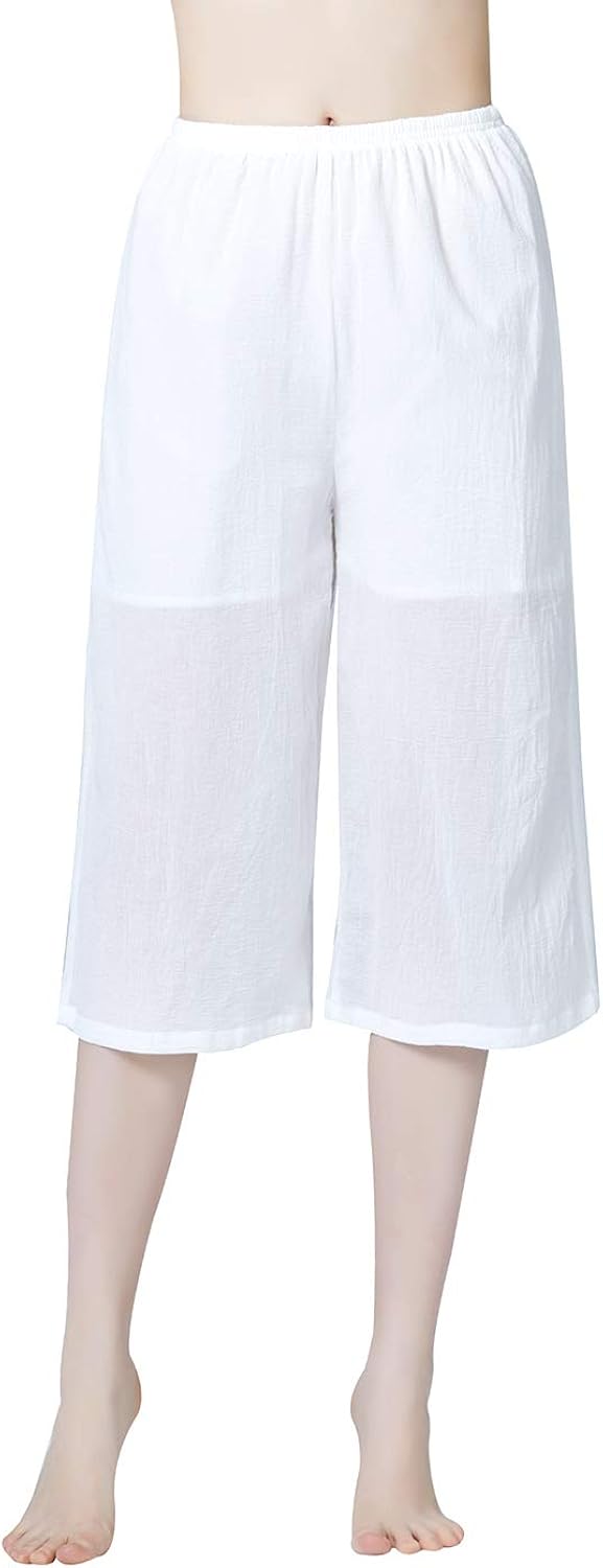BEAUTELICATE Simple Crepe Cotton Culotte Slip for Women with Lining