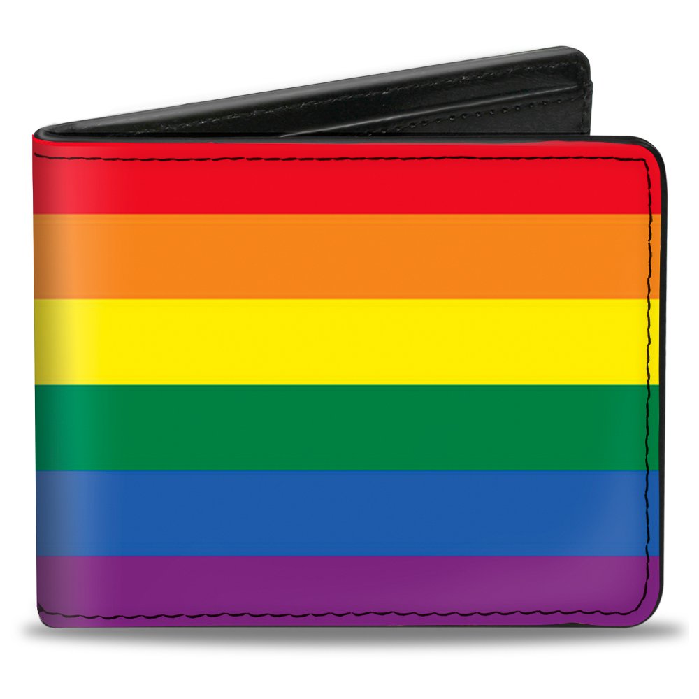 Buckle-Down - Bi-Fold Wallet Pu Bifold Wallet - Flag Pride Rainbow Mens