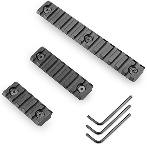 Modkin Picatinny Rail Sections for Keymod System, Lightweight Keymod Rail Mount Pack of 3 (13-Slot 7-Slot 5-Slot), Aluminum in Black - Thumbnail 7
