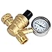 TargetEvo Adjustable Brass Lead-free Water Pressure Regulator Reducer With Gauge Inlet Screened Filter For RV (NH Thread)