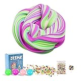 Toysoph Premium Fluffy Slime Kit – 7 Oz Stress Relief Faint-Candy Scent Sludge – Blue Pink Purple Green