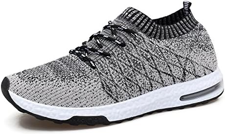 WELMEE Men's Knit Breathable Comfortable Sneakers Lightweight Athletic Tennis Walking Running Shoes