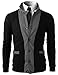H2H Mens Two-Tone Herringbone Long Sleeve Jacket Cardigans Black US S/Asia M (JLSK03)