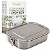 Vanli's LeakProof Lunch Box | Eco Friendly Stainless Steel Bento for Picnics and Parties | Lockable Clips to Keep Metal Container Closed & Food Fresh | Portions Control With Adjustable Divider | 47oz