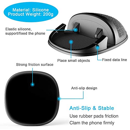 WIFORT Car Phone Holder Dashboard Non-Slip,Universal Car Mount for Mobile Phone,Car Cell Phone Holder Hand Free for iPhone 11 pro max Xs Max XR X 8 7 Samsung Galaxy Note 10 Plus S9 S8, and More