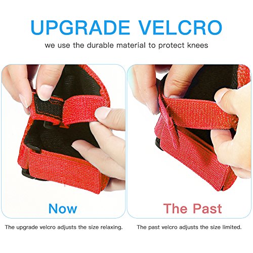 Yooan Sports Protective Gear Safety Pad Safeguard (Knee Elbow Wrist) Support Pad Set Equipment for Kids Roller Bicycle Bike Skateboard Protector Guards Pads-Red - Thumbnail 6