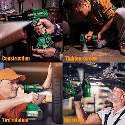 Anirona Cordless Impact Wrench, 1/2 Impact Gun with 600N.m and Max 3600