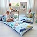 Butterfly Craze Futon Floor Bed Lounger Cover - King Size Cars Blue - Fits 5 King Pillows & Transforms Into Floor Mattress & Sleeping Pad - Machine Washable Polyester Cover
