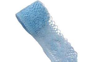 Embroidered Lace Ribbon, 35mm Lace Ribbon 10 Yards Lot Multicolor Embroidered Net Fabric Trim Sewing Accessories(Skyblue)
