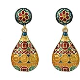 Vintage Style Gold Plated Chinese Floral Drop Silver Stud Fashion Earrings for Women