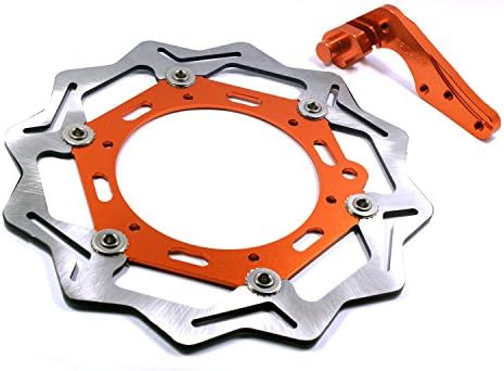 Motorcycle 270MM Aluminum Flaoting Brake Disc Rotor + Bracket Front For KTM EXC EXCF EXCG EXCR GS LC4 SC MX MXC SX SXF SXS XCF XCW XCG XC Supermoto Enduro (KTM, Orange)