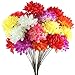 XYXCMOR 2 Pack 18 Heads Artificial Fake Mums Silk Autumn Flowers Bouquet Arrangements Home Garden Dining Table Windowsill Wedding Christmas Party Cemetery Centerpiece Decor Multicolor
