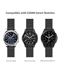 Valkit - Correa de reloj de acero inoxidable sólido compatible con Gear S3 Frontier, 0.866 in, incluye protector de pantalla de repuesto para Gear S3 Frontier Classic Galaxy Watch 1.811 in