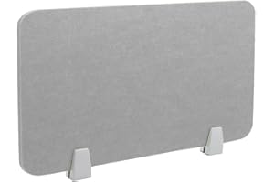 Icegrey Acoustic Desk Divider Privacy Panel Removable Sound Absorbing Desk Partition Board with 2 Clips for Student Call Centers Offices Braries Classrooms Library, Light Grey, 15.6x15.6
