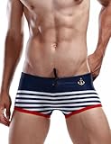 SEOBEAN Mens Low Rise Sexy Swimwear Boxer Brief Trunks 2241