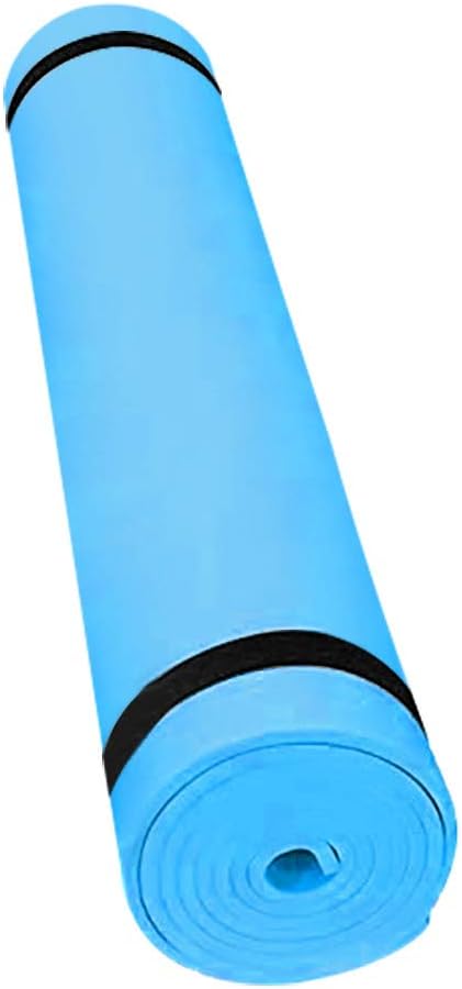 UNKN Durable Portable Solid Non-Slip Fitness Yoga Mat Pilates Mat Yoga Mat Extra Thick Non Slip Exercise Fitness Mat (Blue)