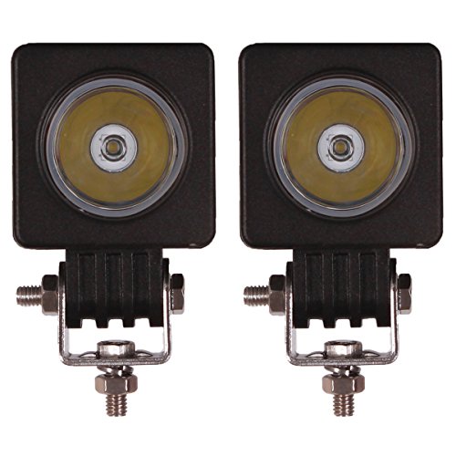 Senzeal 2x 2″ 10W 1000LM High Power Cree LED Work Light 12V Square LED Spot Beam Motorcycle Fog Lights LED Offroad Light Bar For Trucks 4×4 4WD Tractor