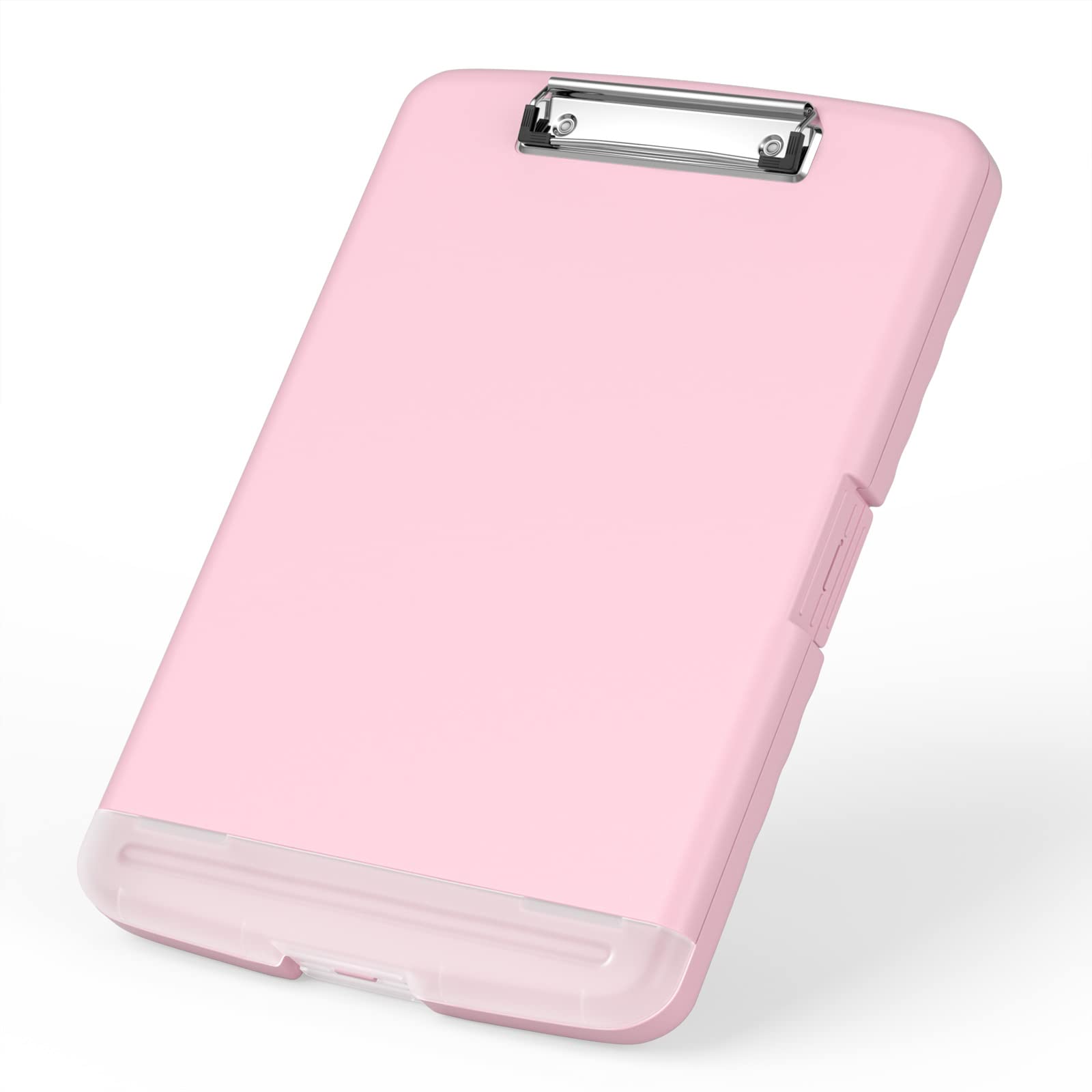 Photo 1 of Rimilak Plastic Clipboard with Storage, 8.5 x 11? High Capacity Folio Nursing Case with Pen Holder, Size 14.2 x 9.6 x 1.2? Folder Side-Opening for Classroom, Teacher, Student, Smooth Writing, Pink