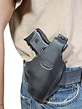 New Barsony Black Leather Concealment Pancake Holster for Compact 9mm 40 45 Pistols