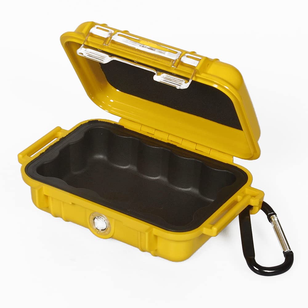 PELI 1010 Waterproof Micro Case for Smartphone and Small Gear, IP67 Rated, 1L Capacity, Made in US, Yellow/Black Liner โ image 1