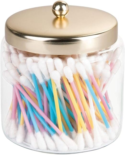 MetroDecor mDesign Cotton Pad Holder Cotton Bud Holder Glass