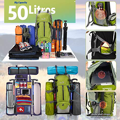 novosun Hiking Backpack 50L Waterproof,Lightweight Camping Backpack for Men Women Youth Backpacking Backpack with Rain Cover External Frame Travel Backpack for Hiking Camping Climbing Outdoor Travel - Thumbnail 4