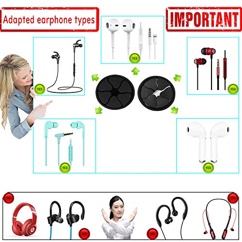 Tangle-Free Earbuds Holder Storage Case Portable Silicone Headphone Earphone Cable Compact Storage Cord Wrap Winder Headphones Keeper System Organizer (Black Blue Pink Green Orange Purple) - Thumbnail 6