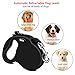 Qimh Retractable Dog Leash, 16ft Nylon Tape Heavy Duty Dog Walking Leash Rope for Small Medium Large Up to 110lbs, 360° Tangle Free, Soft Handle, Reflective Ribbon with One-Handed Brake and Waste Bag