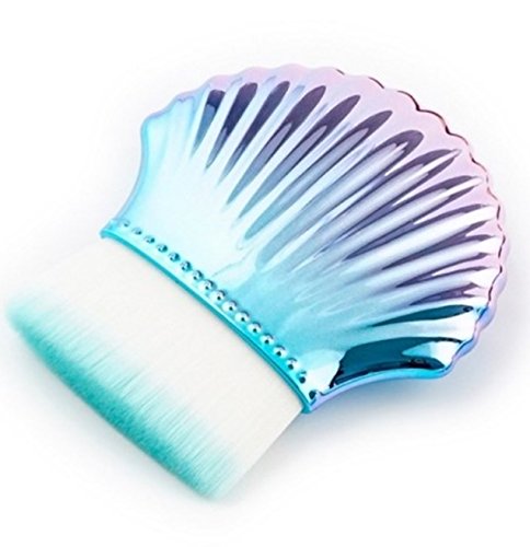 1 Piece Mermaid Makeup Brushes Set Powder Cosmetic Make Up Tools Foundation Natural Beauty Palette Eyeshadow Exquisite Popular Eyes Faced Colorful Rainbow Hair Highlights Glitter Travel Kit, Type-26
