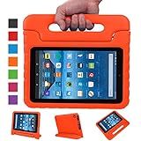 Blue Wind Shock Proof Convertible Handle Light Weight Protective Stand Case for Amazon Fire 7 (5th Generation), Orange