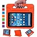 SNOW WI Fire 7 Case,Fire 7 2015 Case, Kids Shock Proof Convertible Handle Stand Light Weight Super Protective Stand Cover for Amazon Fire Tablet (7 inch Display, 2015 Release Only) (Orange)