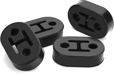 QWORK 4Pcs Universal Car Exhaust Hanger 2 Hole Rubber Muffler Bracket 12mm
