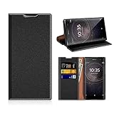 Sony Xperia XA2 Wallet Case, Mobesv Sony Xperia XA2 Leather Case/Phone Flip Book Cover/Viewing Stand/Card Holder for Sony Xperia XA2, Black