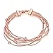 YamaziHD Fashion Jewelry Austrian Crystals Rose Gold Plated Multi-Strand Unique Bracelet for Women Girls (Big size)