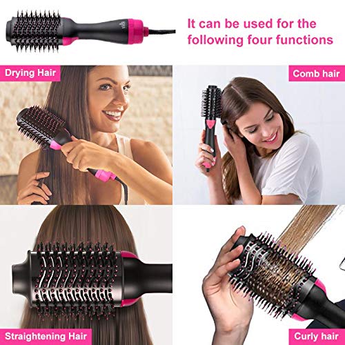 Hair Dryer Brush,4 IN 1 Hot Air Brush Hair Dryer & Volumizer with Negative Ionic for Drying Styling Straightening and Curling Suitable for All Hair Types